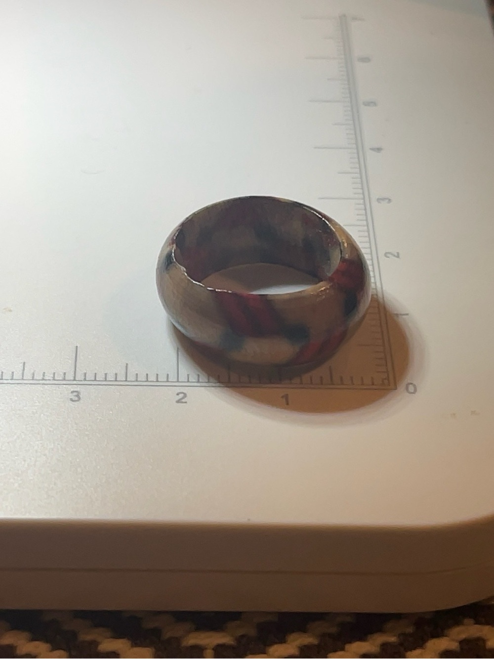 Vintage Marbled Wide Statement Ring Size 5.25 Collectible Artisan Design
